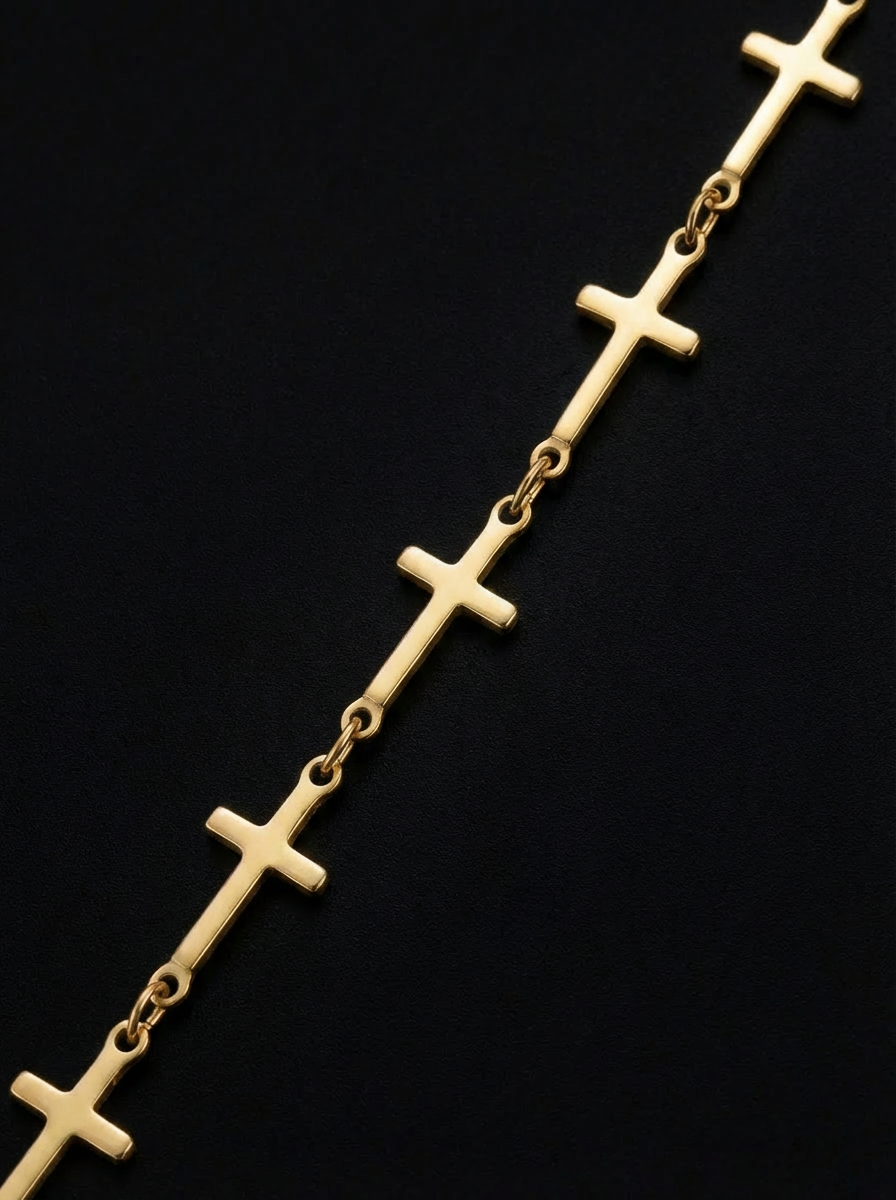 Pulsera Dorada de Cruces Minimalistas