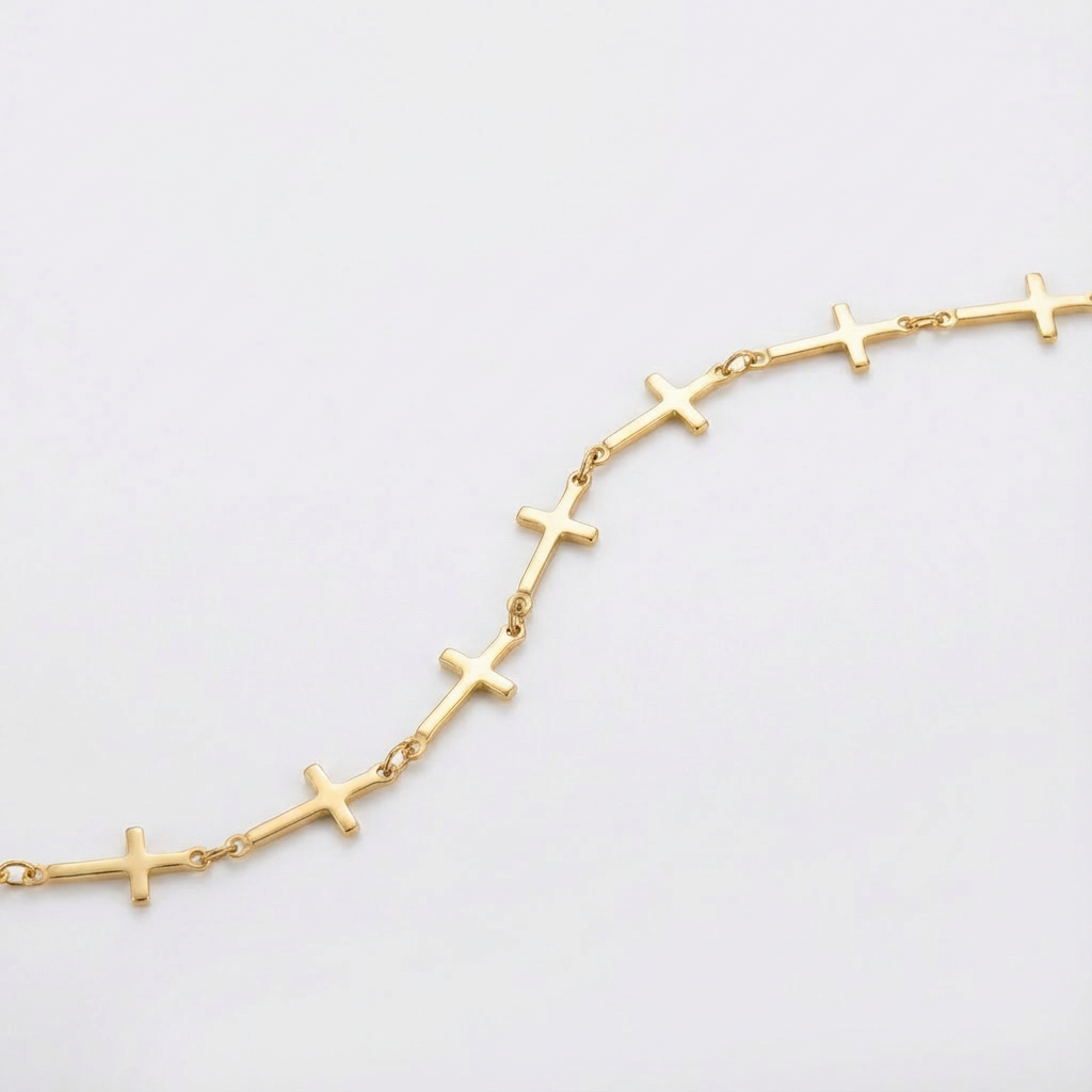 Pulsera Dorada de Cruces Minimalistas