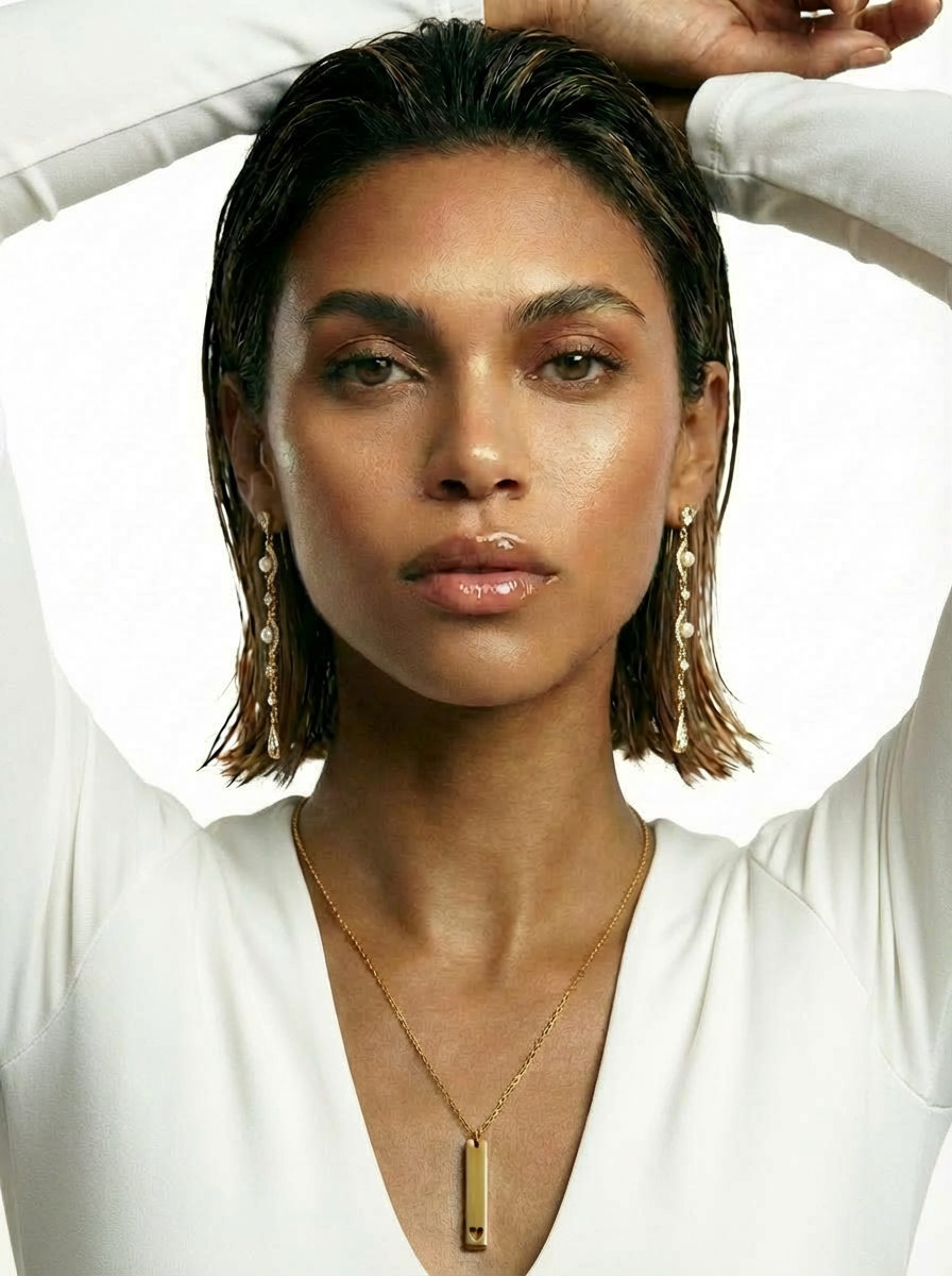 Gold Bar Pendant Necklace